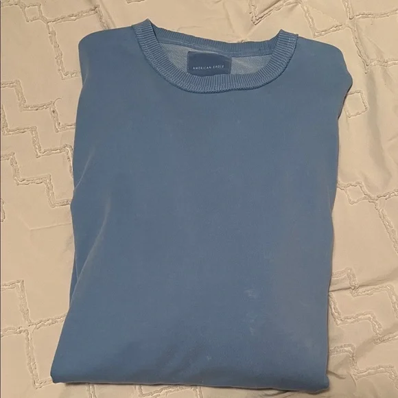 American Eagle Outfitters Light Blue Distressed Sweatshirt - Picture 7 of 8